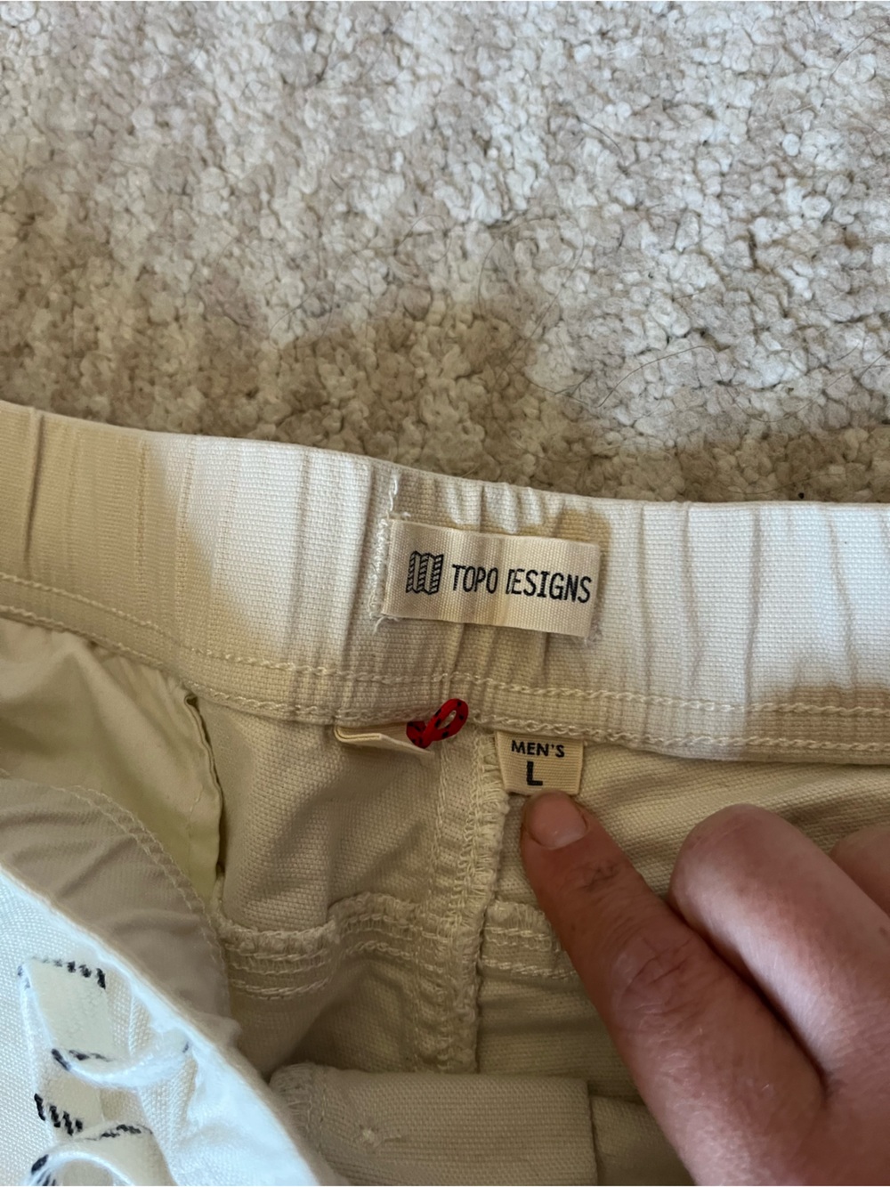 Topo Designs Cream Drawstring Shorts - Picture 2 of 3